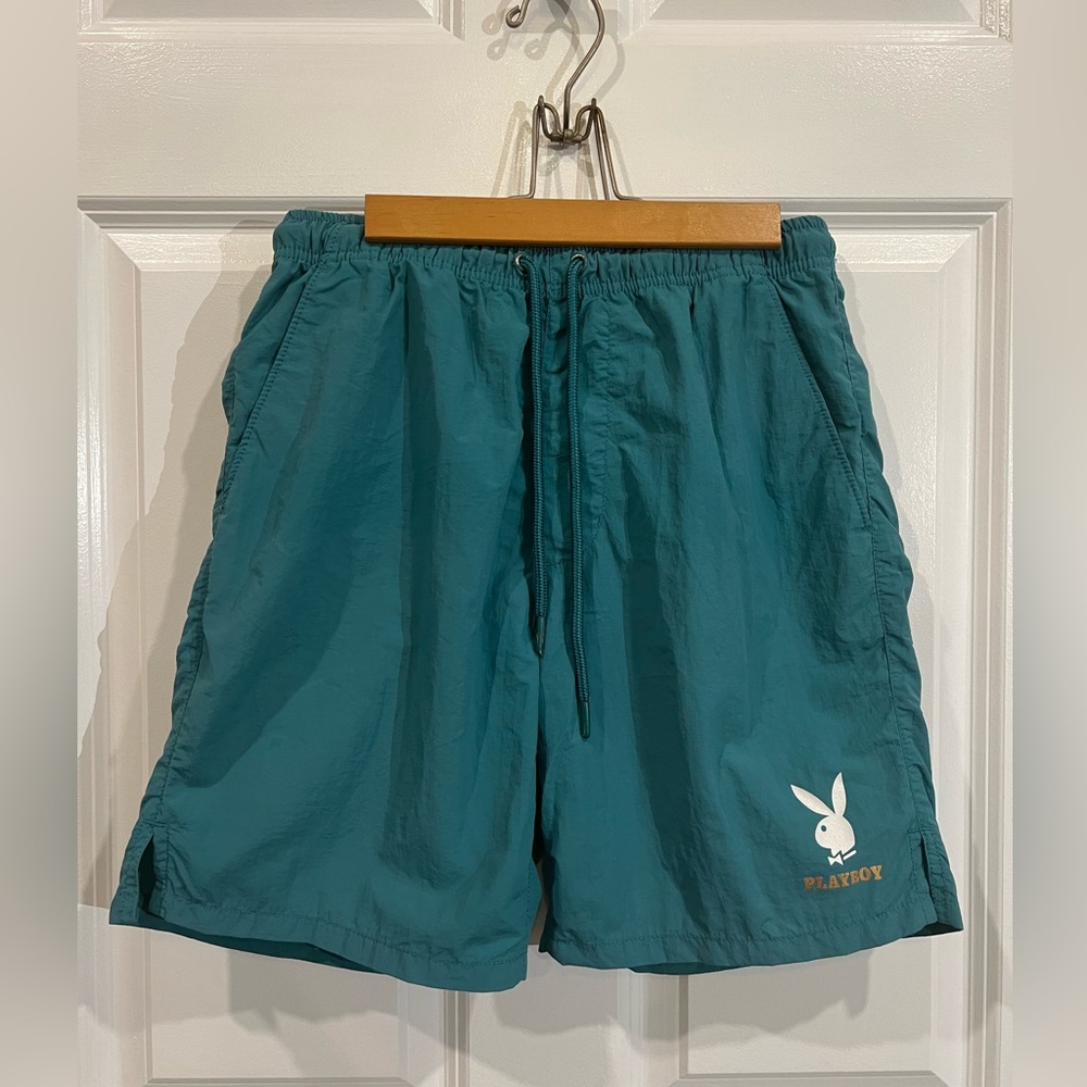 Playboy by PacSun Men’s Swim Trunks Small Unlined Mesh Green Teal